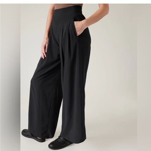 ATHLETA Brooklyn Heights Wide Leg Pant, Black, Size 20 NWT - Picture 5 of 16